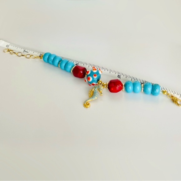 Gemstone Bracelet | Handcrafted Orange Agate | 14k Gold Plated Luxury Jewelry - Picture 2 of 8